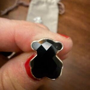 Tous Black Bear Earrings